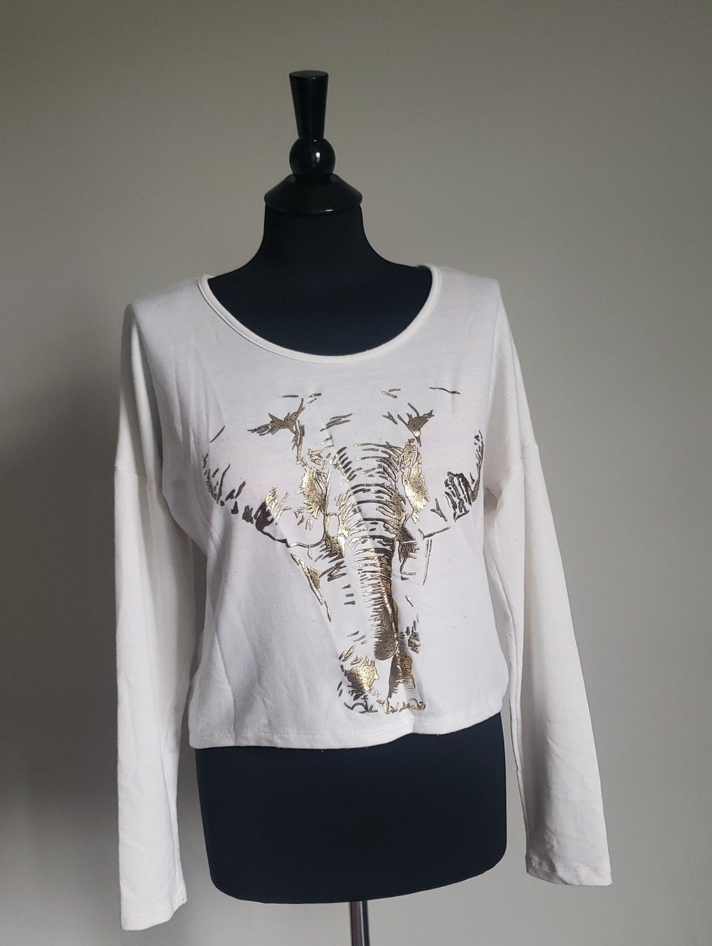 White And Gold Elephant Shirt